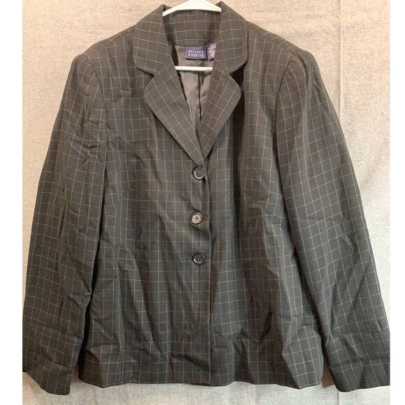 Hillard & Hanson Suits Womens Size 16 Black Formal Top Blazer - Picture 1 of 7